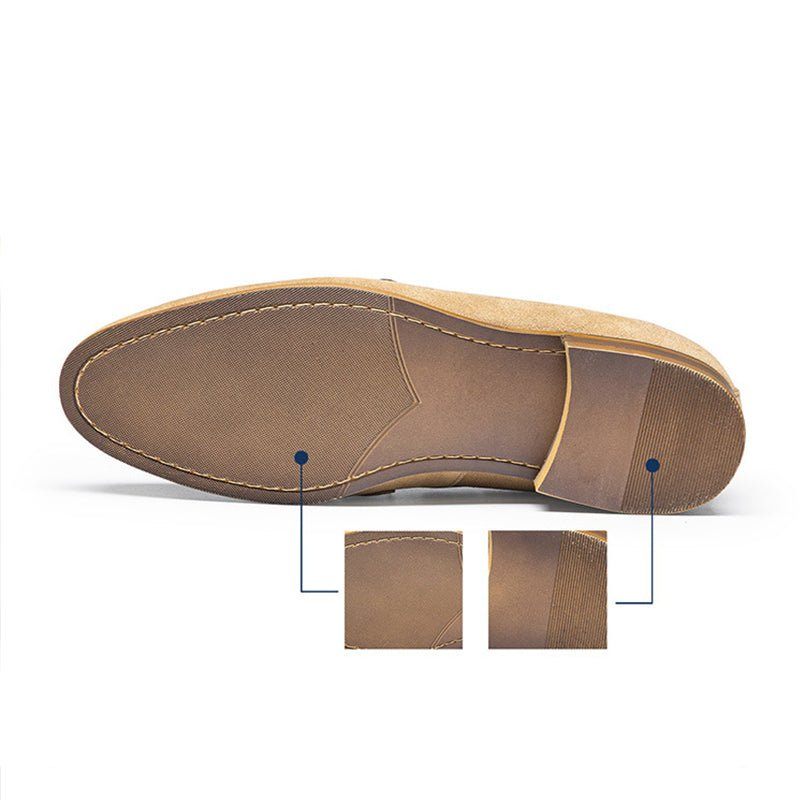 Formelle Herrenschuhe Edle Business-slipper Aus Leder Zum Hineinschlüpfen - Beige