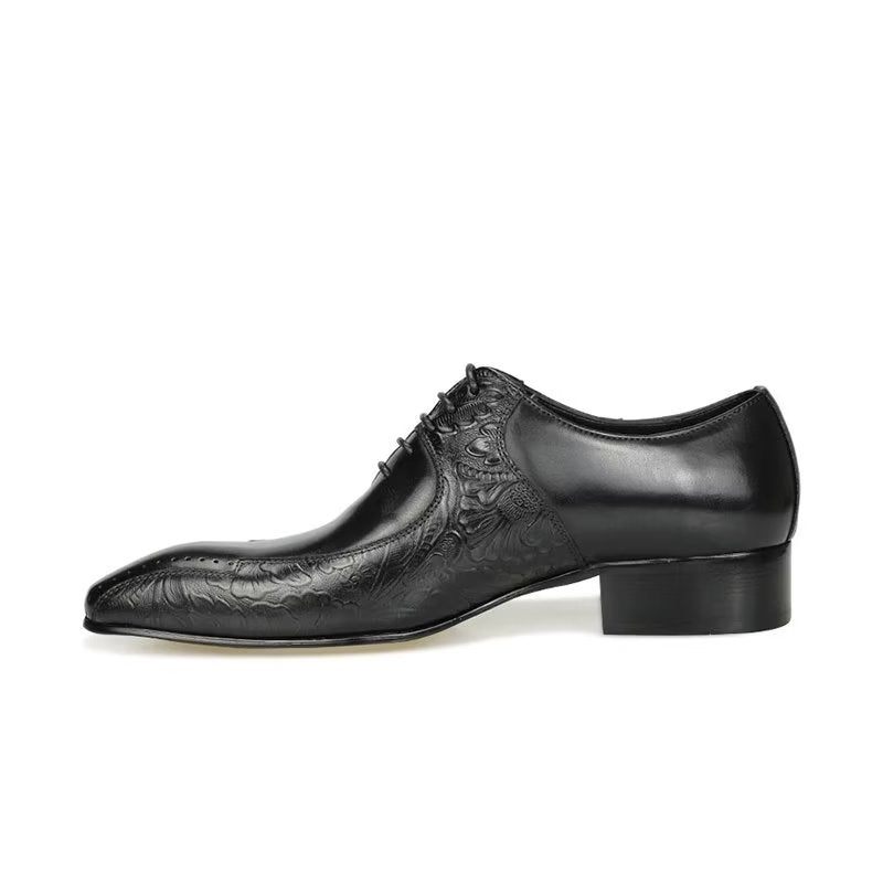 Formelle Herrenschuhe Edle Hochzeits-brogue-schuhe Aus Echtem Leder - Schwarz