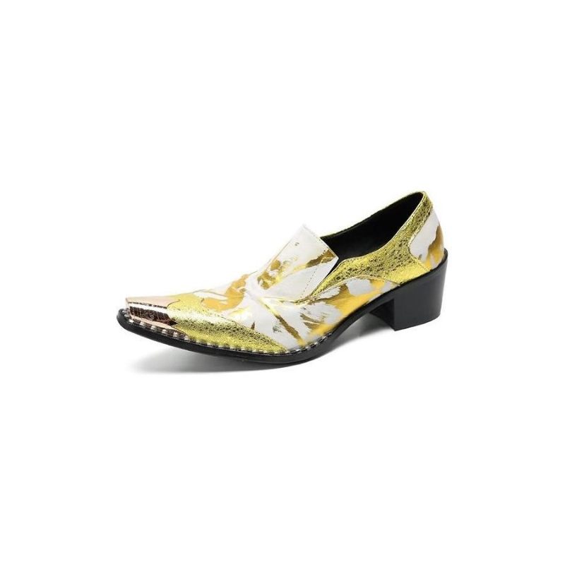 Formelle Herrenschuhe Elegante Britische Business-lederschuhe Mit Spitzer Zehenpartie - Gold