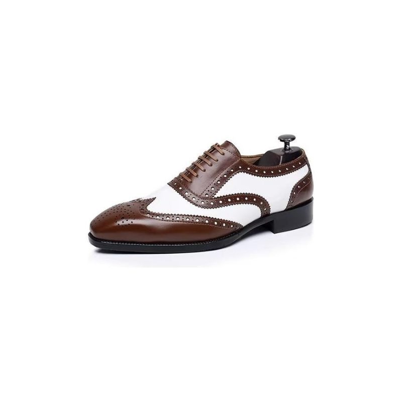 Formelle Herrenschuhe Elegante Britische Oxford-hochzeitsschuhe Mit Schnitzerei - Braun