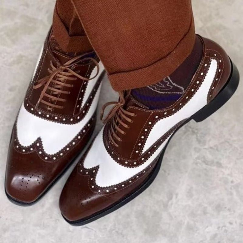 Formelle Herrenschuhe Elegante Britische Oxford-hochzeitsschuhe Mit Schnitzerei - Braun