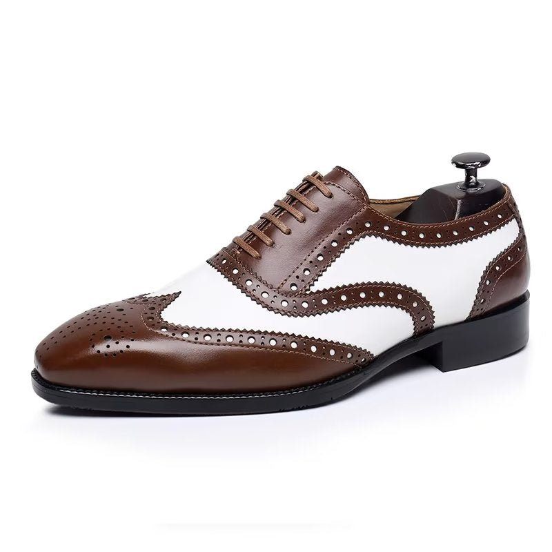 Formelle Herrenschuhe Elegante Britische Oxford-hochzeitsschuhe Mit Schnitzerei - Braun