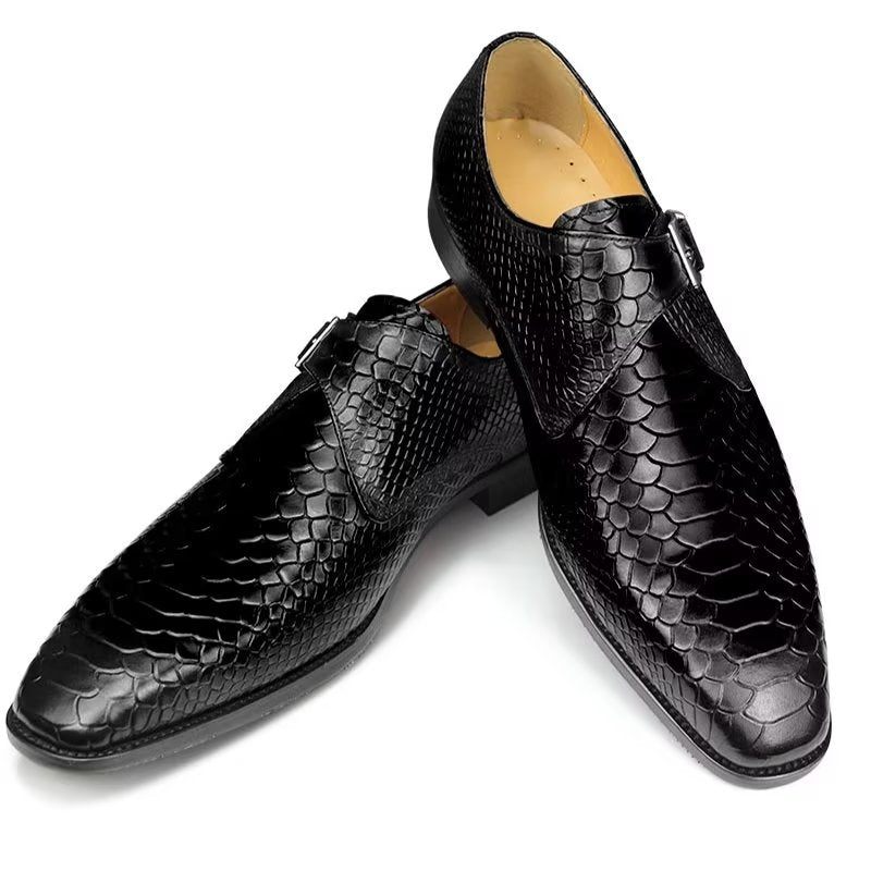 Formelle Herrenschuhe Elegante Brogue-hochzeitsschuhe Aus Leder Mit Individueller Schnalle - Schwarz