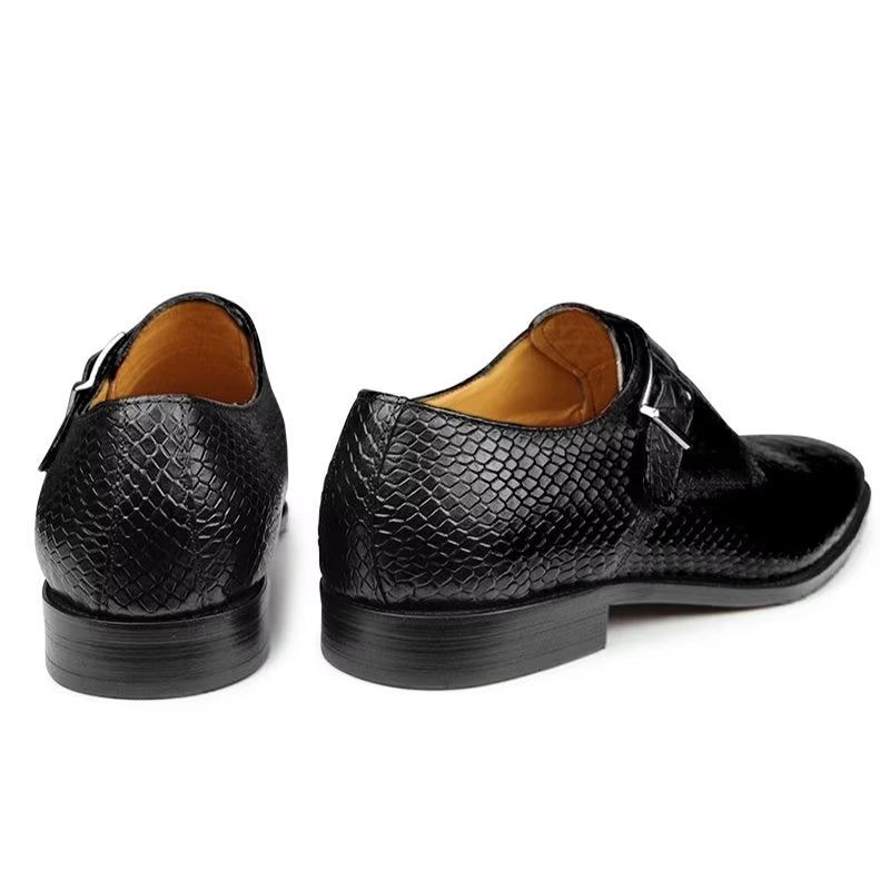 Formelle Herrenschuhe Elegante Brogue-hochzeitsschuhe Aus Leder Mit Individueller Schnalle - Schwarz