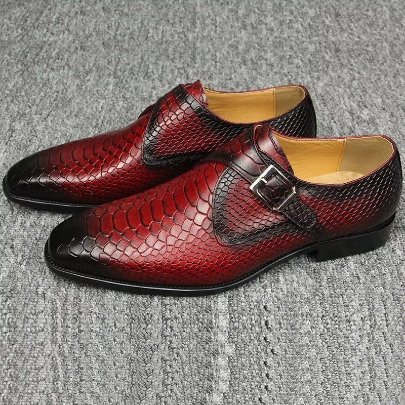 Formelle Herrenschuhe Elegante Brogue-hochzeitsschuhe Aus Leder Mit Individueller Schnalle - Rot