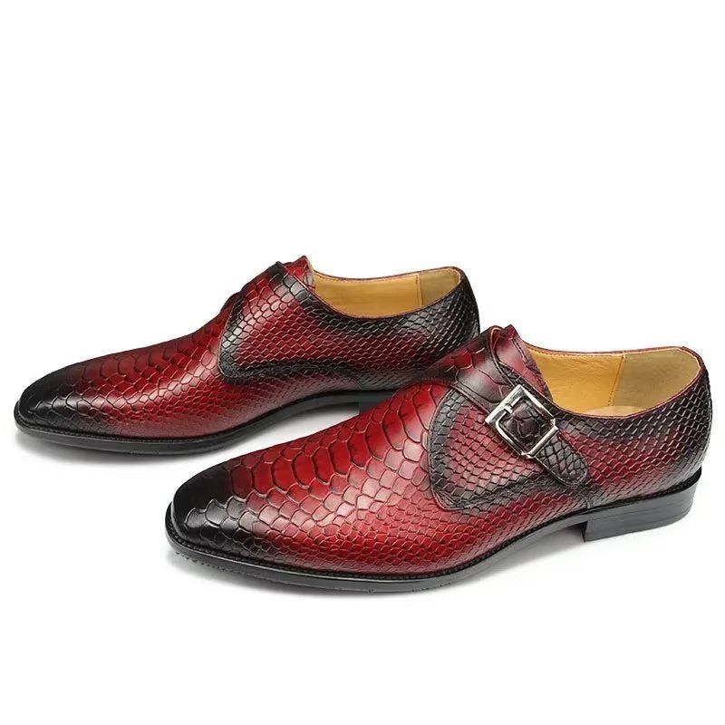 Formelle Herrenschuhe Elegante Brogue-hochzeitsschuhe Aus Leder Mit Individueller Schnalle - Rot