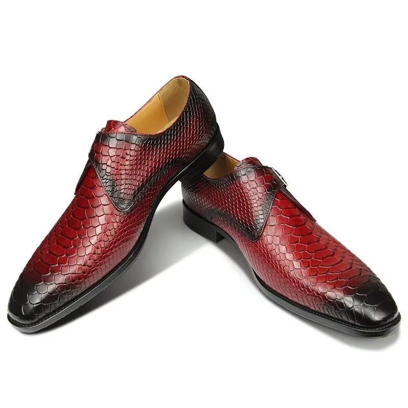 Formelle Herrenschuhe Elegante Brogue-hochzeitsschuhe Aus Leder Mit Individueller Schnalle - Rot