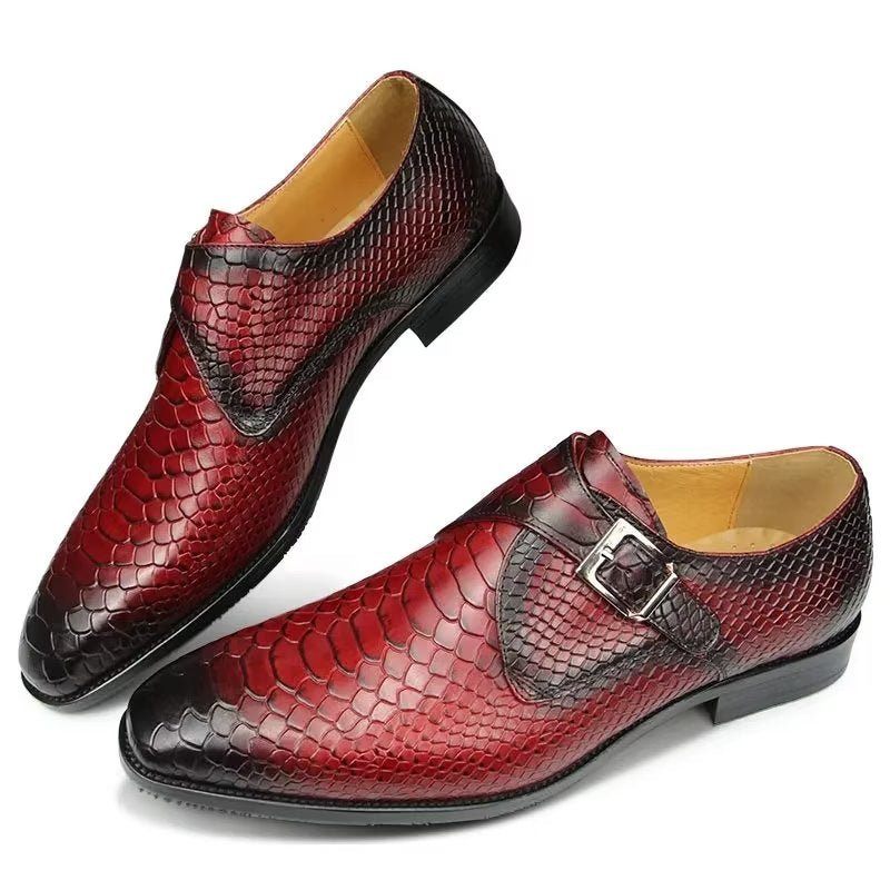 Formelle Herrenschuhe Elegante Brogue-hochzeitsschuhe Aus Leder Mit Individueller Schnalle - Rot