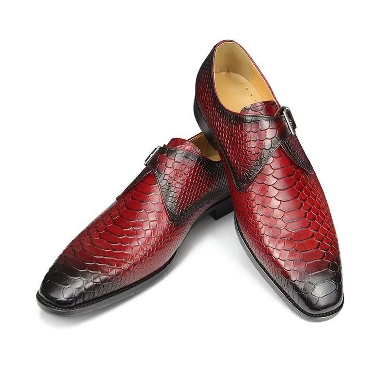 Formelle Herrenschuhe Elegante Brogue-hochzeitsschuhe Aus Leder Mit Individueller Schnalle - Rot