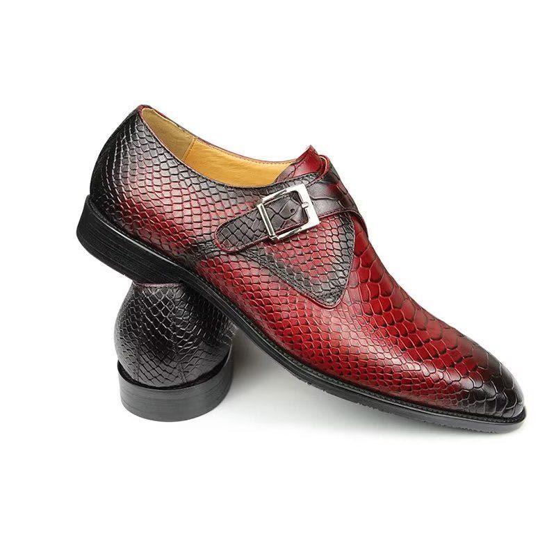 Formelle Herrenschuhe Elegante Brogue-hochzeitsschuhe Aus Leder Mit Individueller Schnalle - Rot