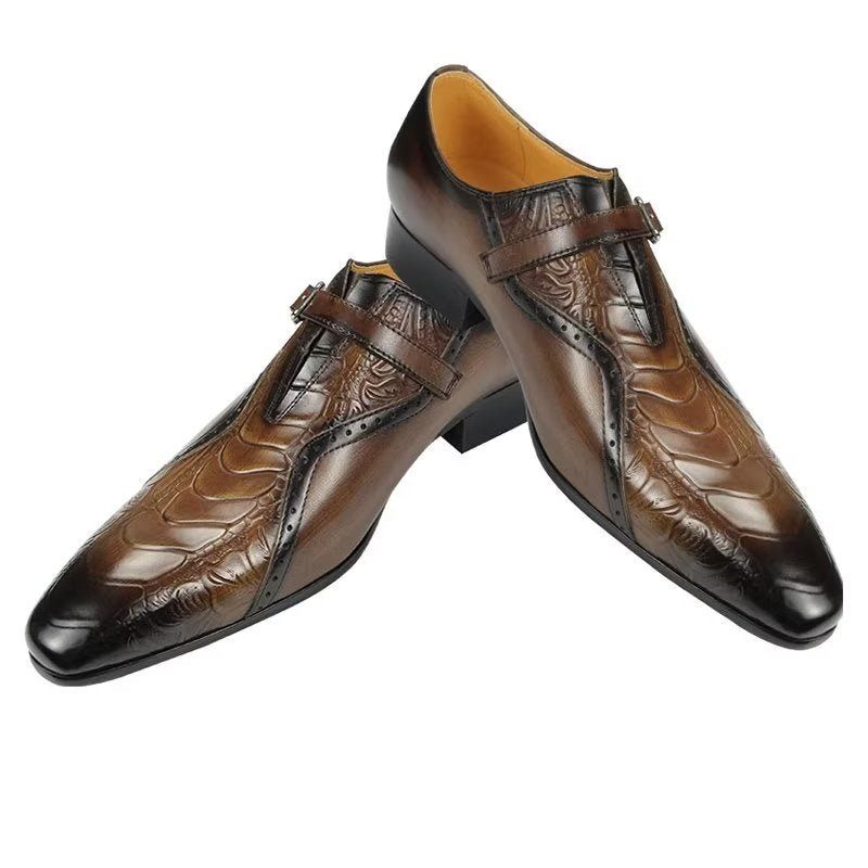 Formelle Herrenschuhe Elegante Brogue-schuhe Aus Echtem Leder Für Hochzeiten - Kaffee