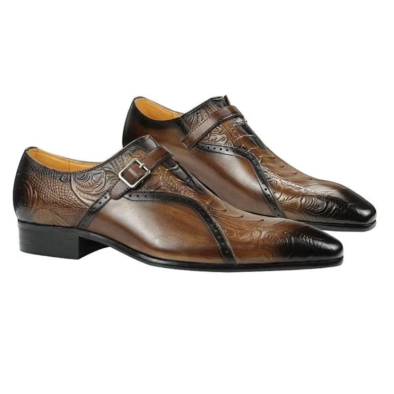 Formelle Herrenschuhe Elegante Brogue-schuhe Aus Echtem Leder Für Hochzeiten - Kaffee