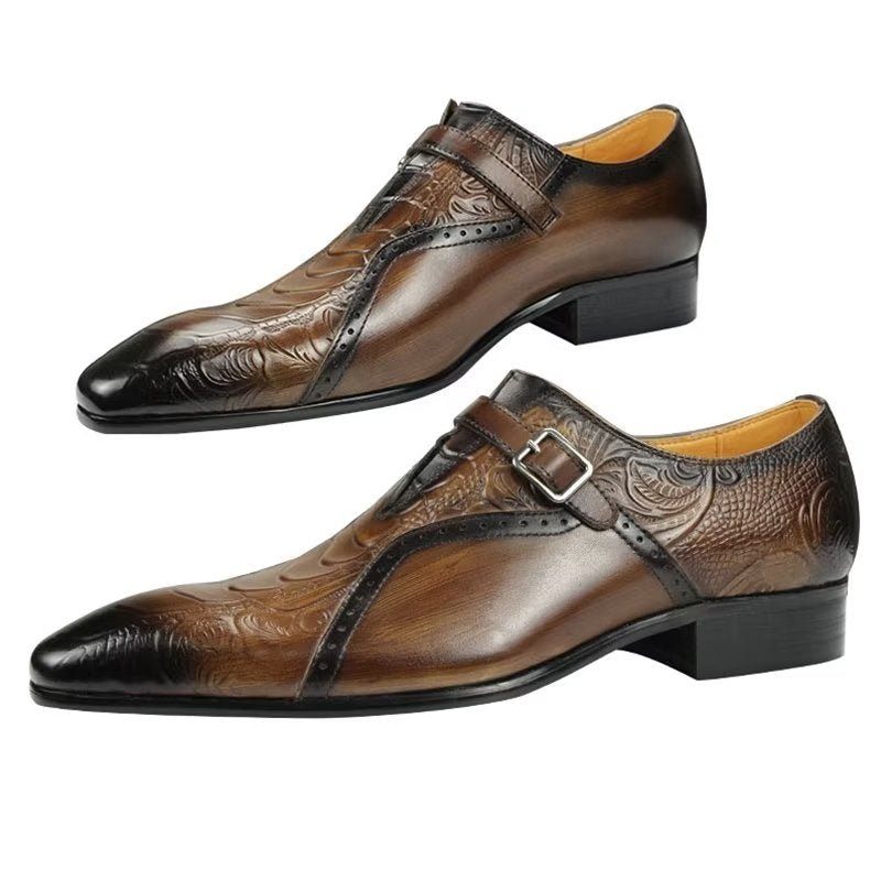 Formelle Herrenschuhe Elegante Brogue-schuhe Aus Echtem Leder Für Hochzeiten - Kaffee