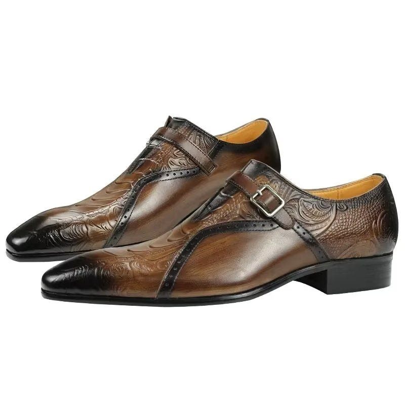 Formelle Herrenschuhe Elegante Brogue-schuhe Aus Echtem Leder Für Hochzeiten - Kaffee