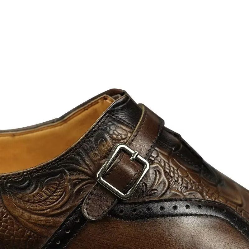 Formelle Herrenschuhe Elegante Brogue-schuhe Aus Echtem Leder Für Hochzeiten - Kaffee