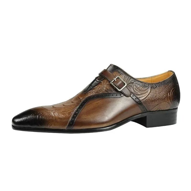 Formelle Herrenschuhe Elegante Brogue-schuhe Aus Echtem Leder Für Hochzeiten - Kaffee