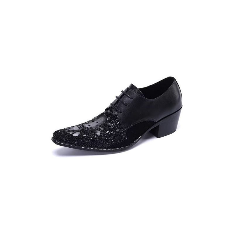 Formelle Herrenschuhe Elegante Derby-schuhe Mit Exotischem Muster - Schwarz 1