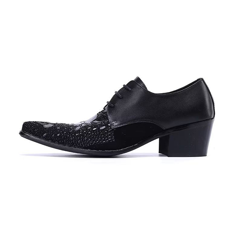 Formelle Herrenschuhe Elegante Derby-schuhe Mit Exotischem Muster - Schwarz 1