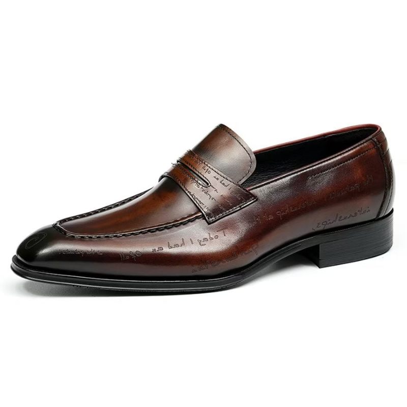 Formelle Herrenschuhe Elegante Geschnitzte Executive-schuhe Aus Britischem Leder - Kaffee