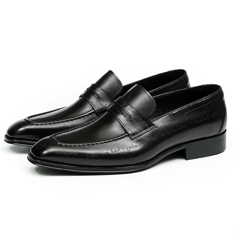 Formelle Herrenschuhe Elegante Geschnitzte Executive-schuhe Aus Britischem Leder - Schwarz