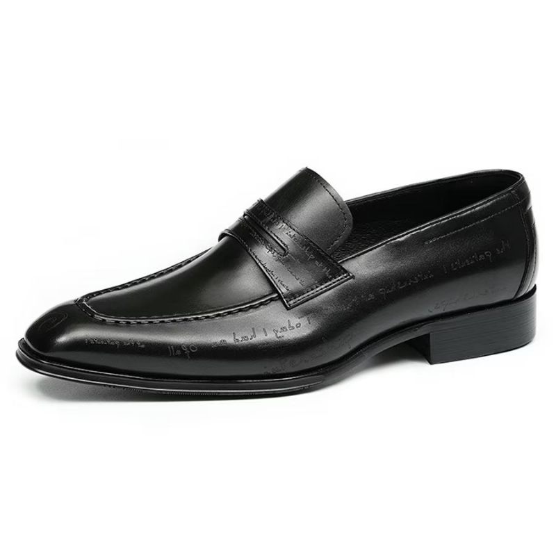 Formelle Herrenschuhe Elegante Geschnitzte Executive-schuhe Aus Britischem Leder - Schwarz