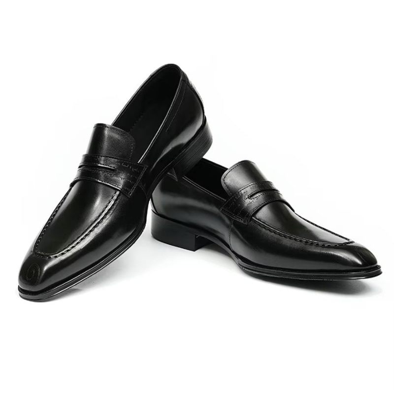 Formelle Herrenschuhe Elegante Geschnitzte Executive-schuhe Aus Britischem Leder - Schwarz