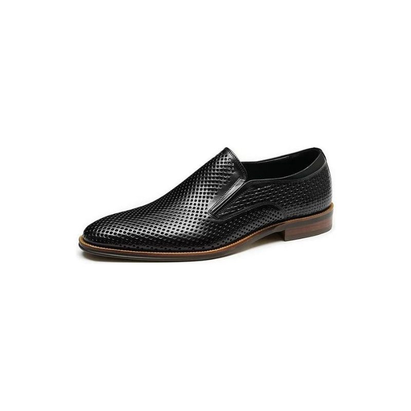 Formelle Herrenschuhe Elegante Hochzeits-slipper Aus Leder Im Brogue-stil - Schwarz