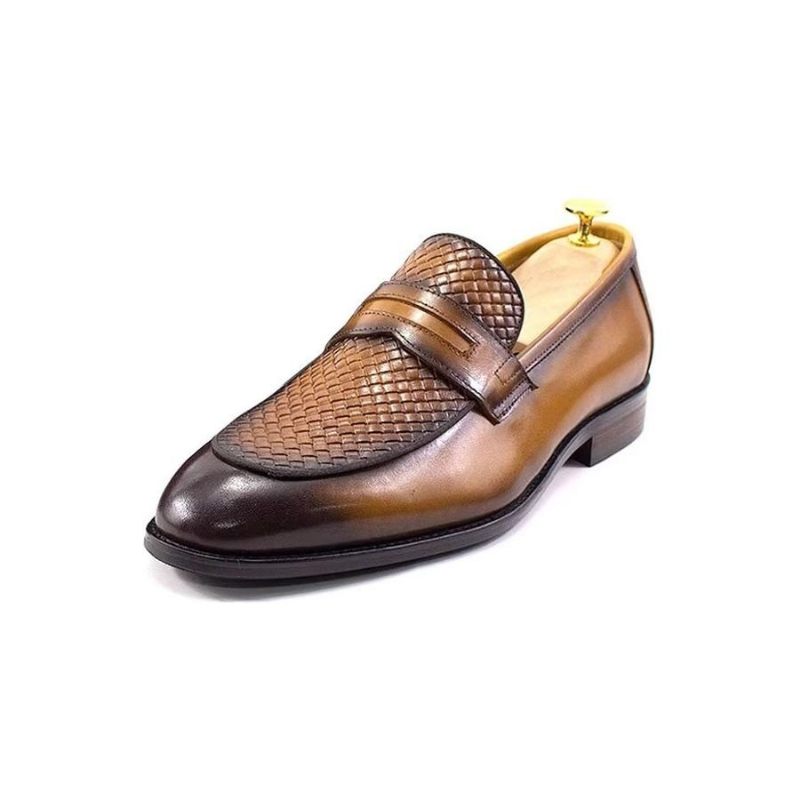 Formelle Herrenschuhe Elegante Klassische Brogue-slip-ons Aus Leder