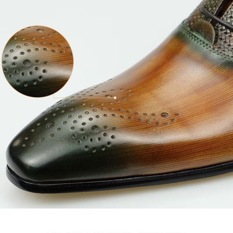 Formelle Herrenschuhe Elegante Maßgeschneiderte Brogue-hochzeitsschuhe Aus Leder - Grün