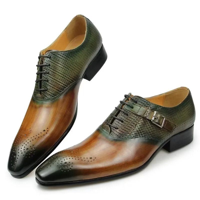 Formelle Herrenschuhe Elegante Maßgeschneiderte Brogue-hochzeitsschuhe Aus Leder - Grün