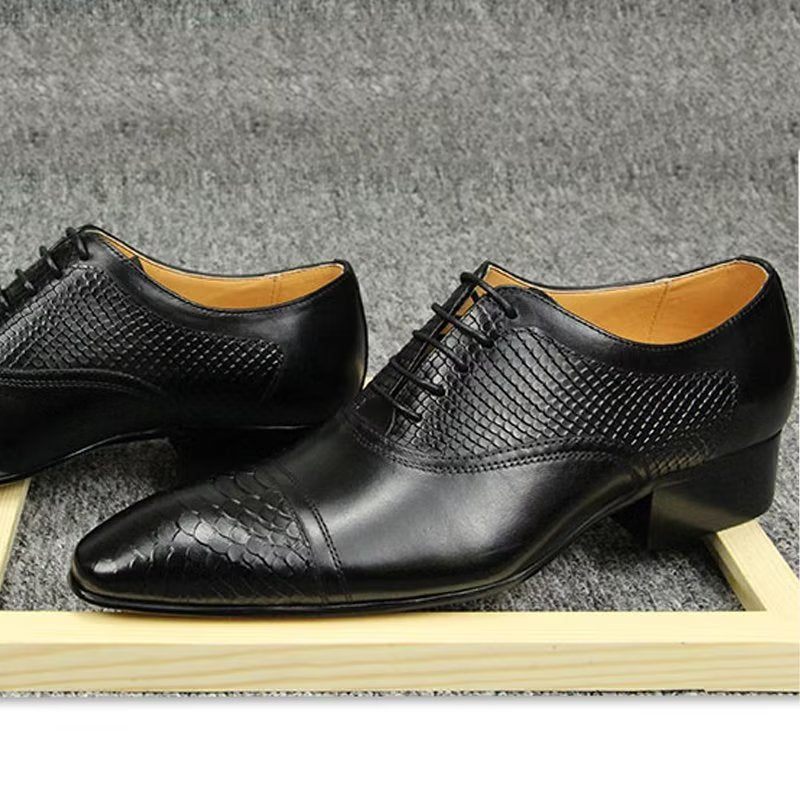 Formelle Herrenschuhe Elegante Maßgeschneiderte Brogue-schnürschuhe Aus Leder Für Die Hochzeit - Schwarz