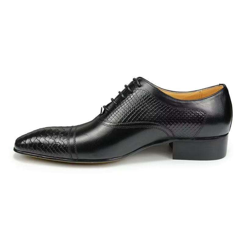 Formelle Herrenschuhe Elegante Maßgeschneiderte Brogue-schnürschuhe Aus Leder Für Die Hochzeit - Schwarz