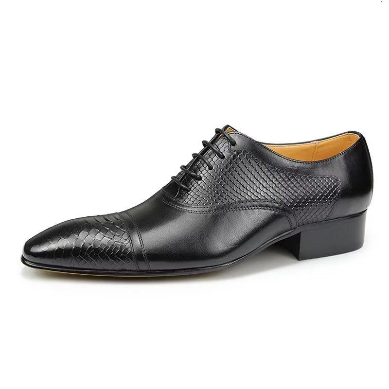 Formelle Herrenschuhe Elegante Maßgeschneiderte Brogue-schnürschuhe Aus Leder Für Die Hochzeit - Schwarz