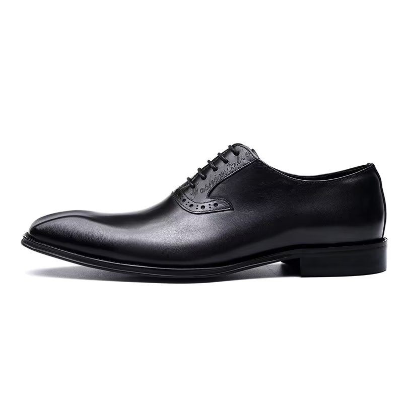 Formelle Herrenschuhe Elegante Oxford-schnürschuhe Aus Leder - Schwarz