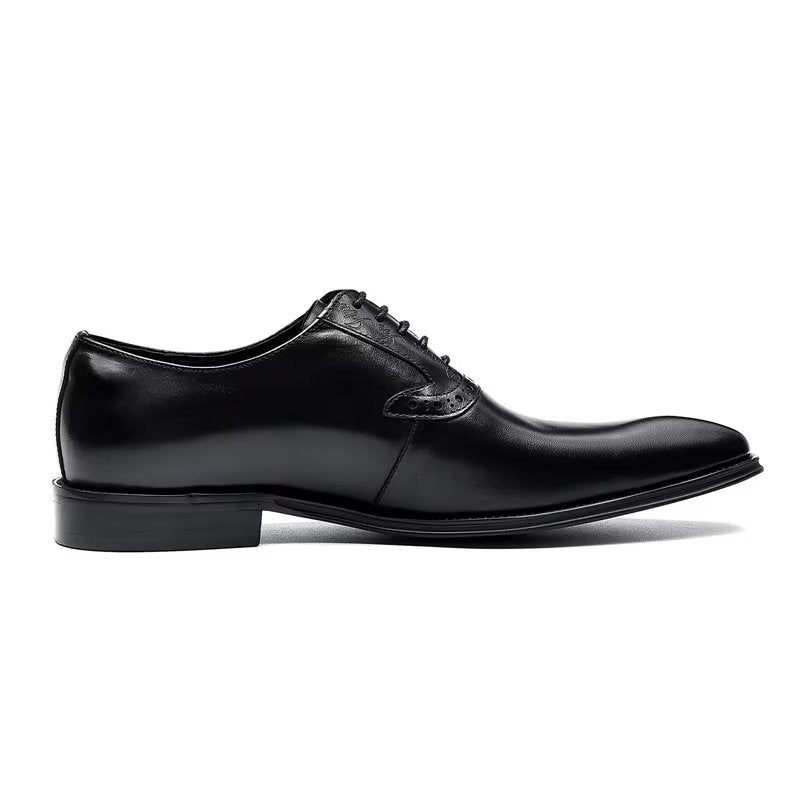 Formelle Herrenschuhe Elegante Oxford-schnürschuhe Aus Leder - Schwarz