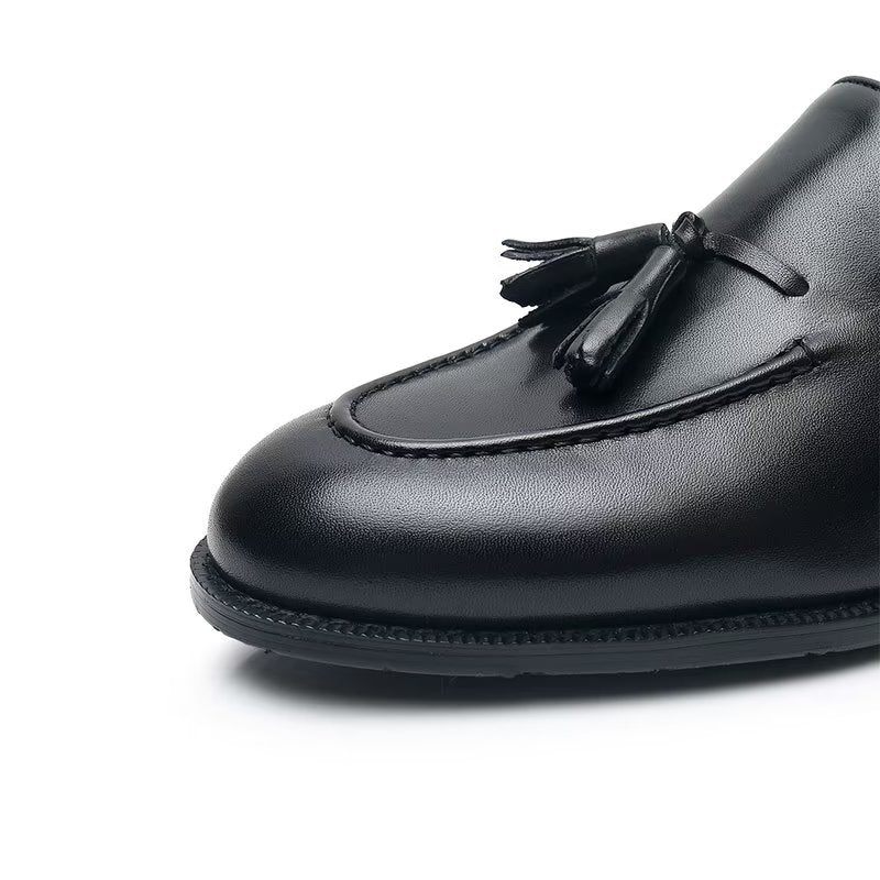 Formelle Herrenschuhe Elegante Oxford-schuhe Aus Leder Im Brogue-stil Mit Quasten - Schwarz