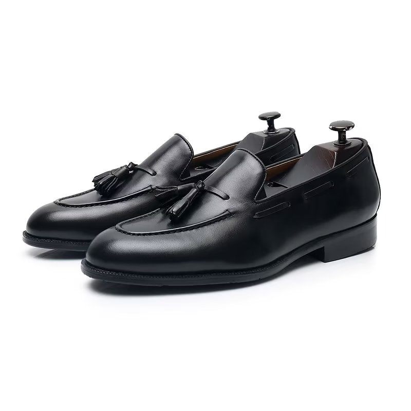 Formelle Herrenschuhe Elegante Oxford-schuhe Aus Leder Im Brogue-stil Mit Quasten - Schwarz