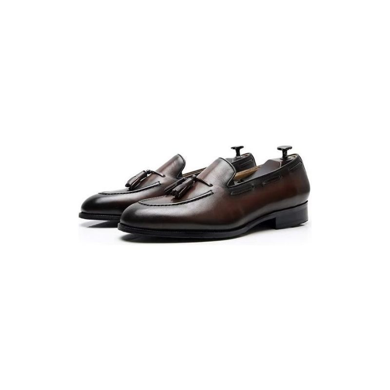 Formelle Herrenschuhe Elegante Oxford-schuhe Aus Leder Im Brogue-stil Mit Quasten - Kaffee