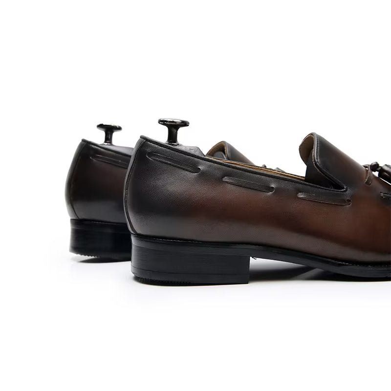 Formelle Herrenschuhe Elegante Oxford-schuhe Aus Leder Im Brogue-stil Mit Quasten - Kaffee