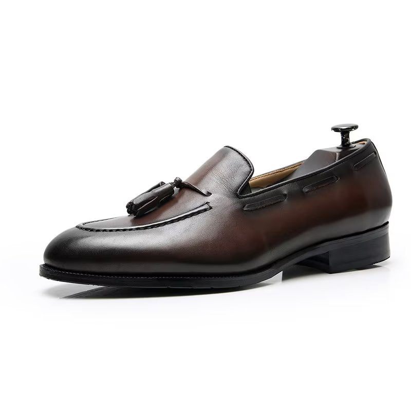 Formelle Herrenschuhe Elegante Oxford-schuhe Aus Leder Im Brogue-stil Mit Quasten - Kaffee