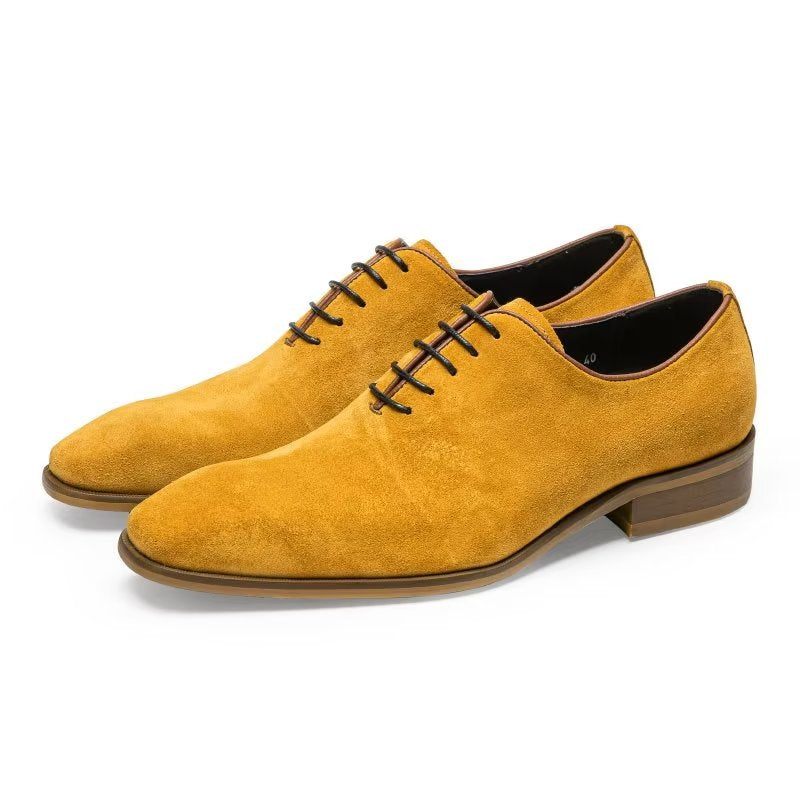 Formelle Herrenschuhe Elegante Oxford-schuhe Aus Wildleder - Gelb