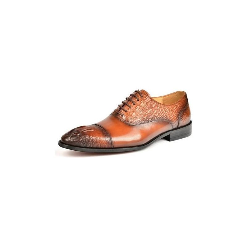 Formelle Herrenschuhe Elegante Oxford-schuhe Mit Krokodilstruktur