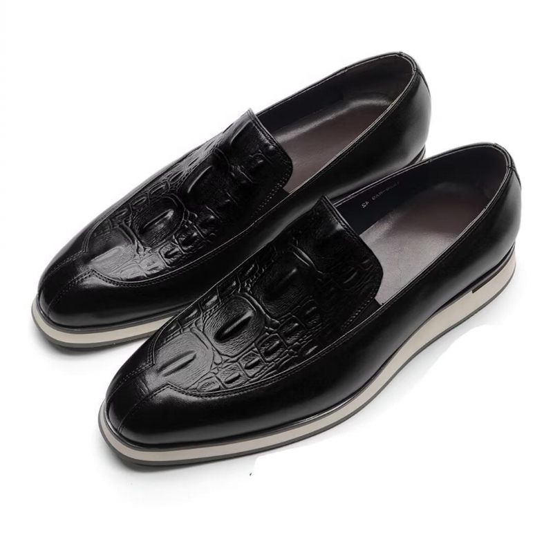 Formelle Herrenschuhe Elegante Slip-on-kleideraccessoires Aus Leder - Schwarz