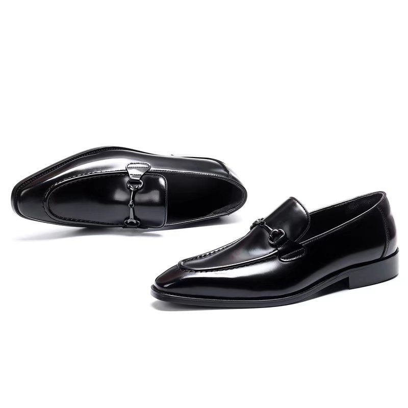 Formelle Herrenschuhe Elegante Slip-on-lederschuhe - Schwarz