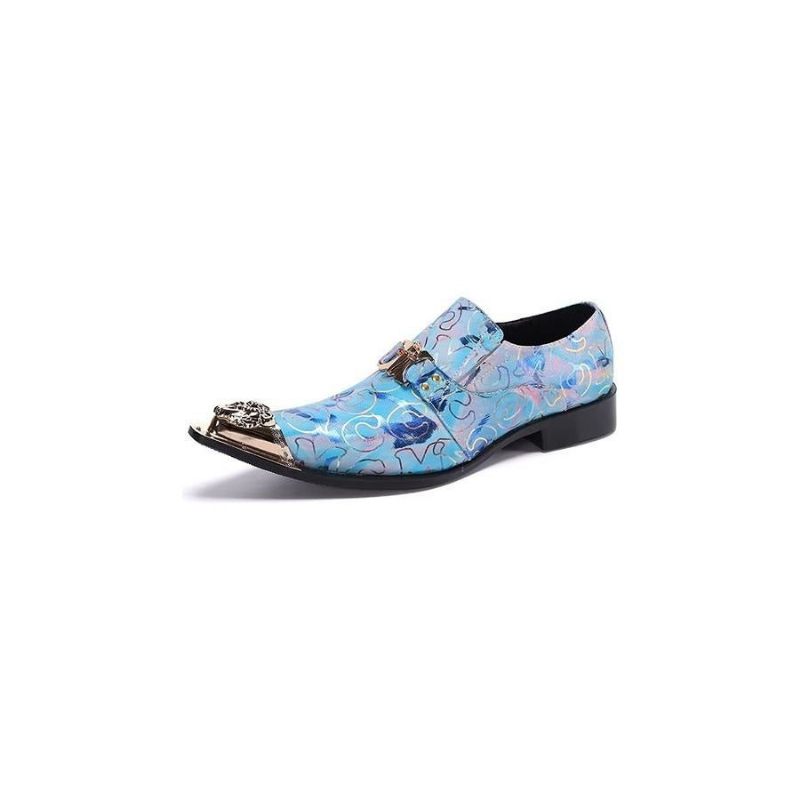 Formelle Herrenschuhe Elegante Slip-on-schuhe Aus Echtem Leder - Blau