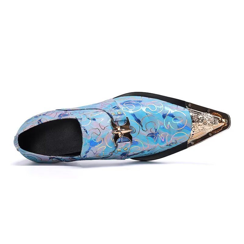 Formelle Herrenschuhe Elegante Slip-on-schuhe Aus Echtem Leder - Blau