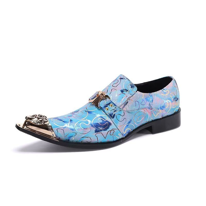 Formelle Herrenschuhe Elegante Slip-on-schuhe Aus Echtem Leder - Blau