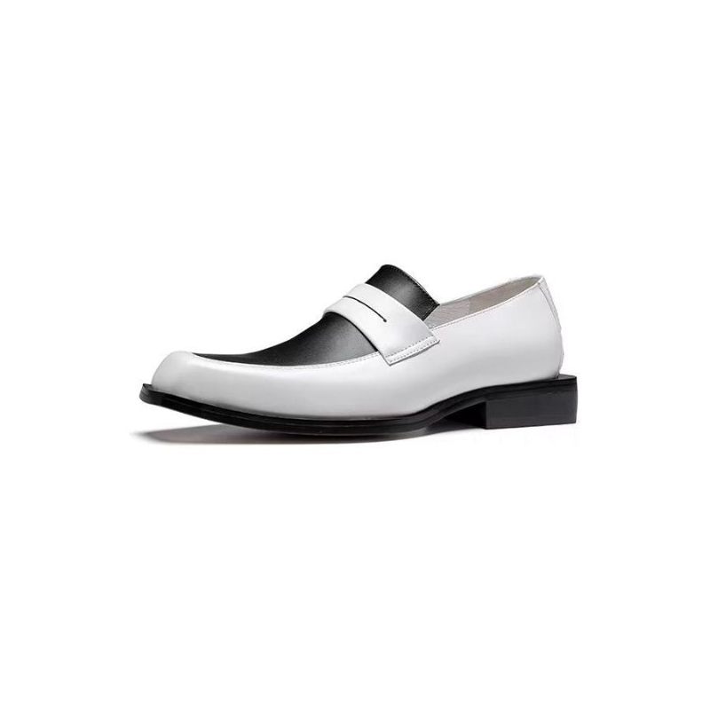 Formelle Herrenschuhe Elegante Slip-on-schuhe Aus Leder Mit Quadratischer Zehenpartie