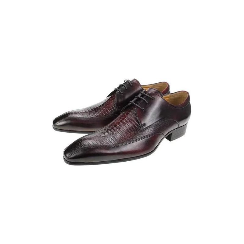 Formelle Herrenschuhe Elegantes Krokodilleder Luxuriöse Brogue-oxford-schuhe - Rot