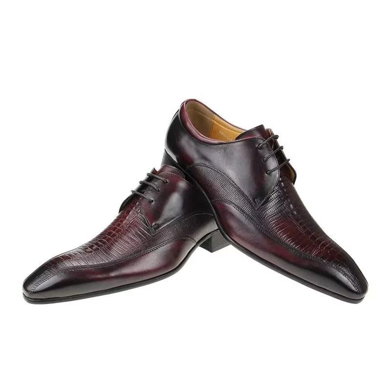 Formelle Herrenschuhe Elegantes Krokodilleder Luxuriöse Brogue-oxford-schuhe - Rot